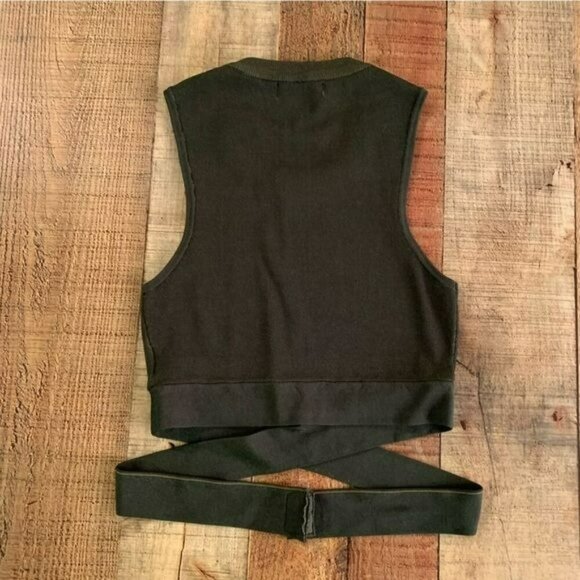 Rehab womens green stretch knit cropped tank top with wrap strap detail -M - Picture 7 of 8